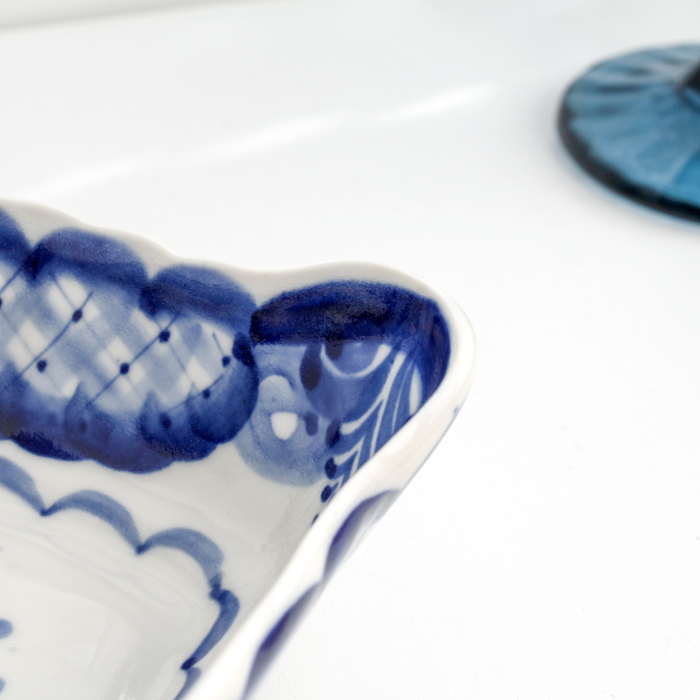 Лоток прямоугольный, гжель, фарфор, 26х15 см Лоток прямоугольный, гжель, фарфор, 26х15 см