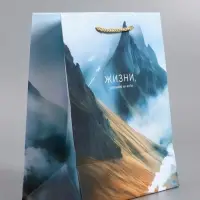 Пакет подарочный "Горы счастья" ламинированный 18 х 22,3 х 10 см