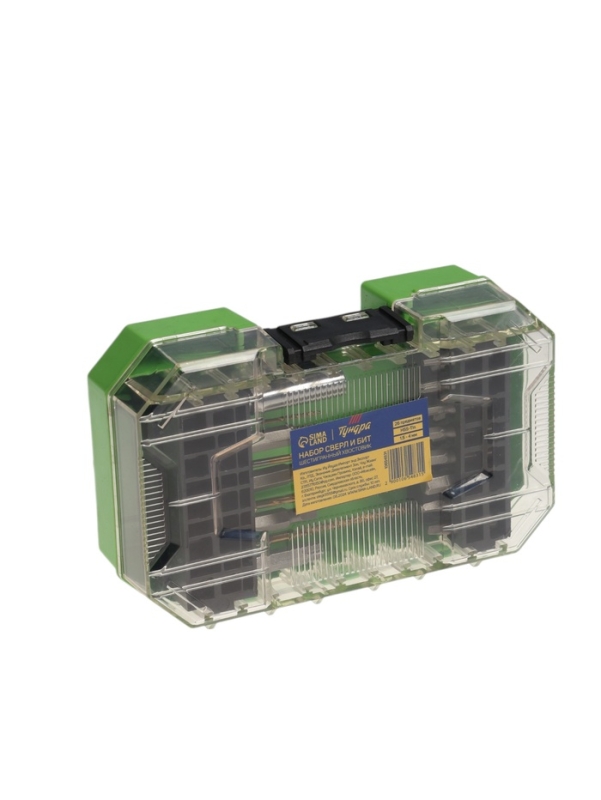 Набор сверл и бит ТУНДРА, HSS-Tin, шестигранный хвостовик, 1.5 - 4 мм, 26 предметов Набор сверл и бит ТУНДРА, HSS-Tin, шестигранный хвостовик, 1.5 - 4 мм, 26 предметов