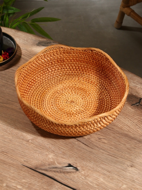 Корзина для фруктов плетёная 28х28х9 см, ротанг