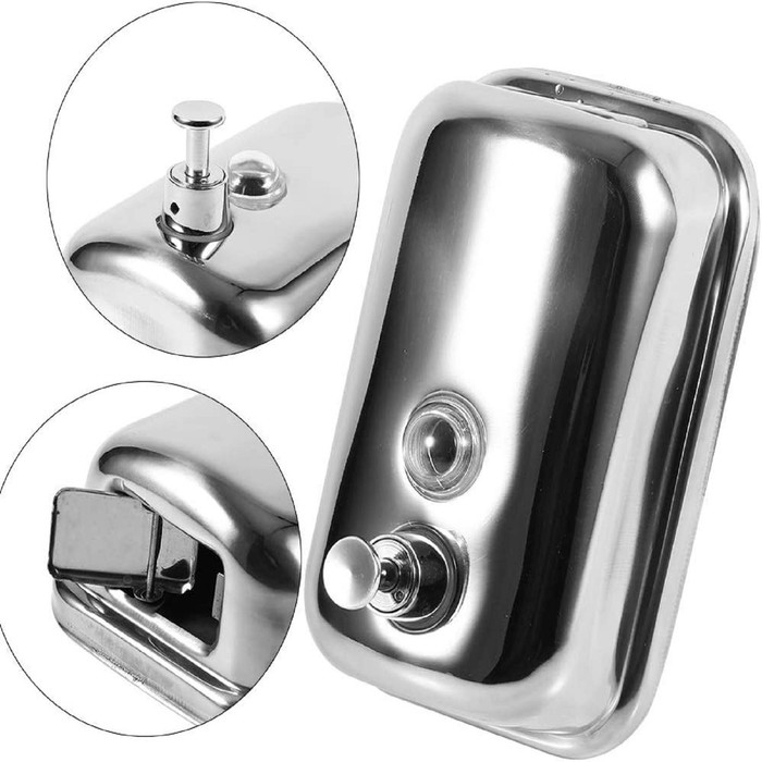 Диспенсер для антисептика/жидкого мыла механический, 500 мл, нержавеющая сталь Диспенсер для антисептика/жидкого мыла механический, 500 мл, нержавеющая сталь