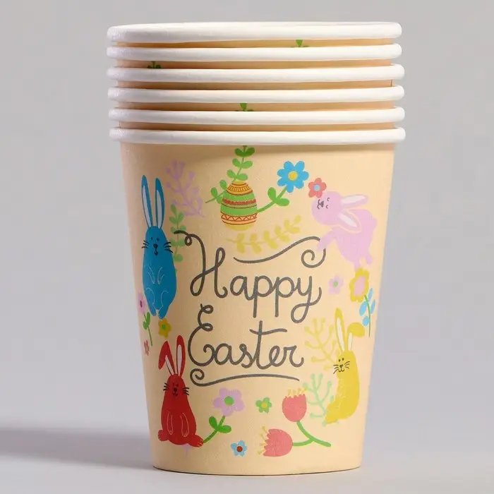 Стаканы бумажные одноразовые «Светлой Пасхи», 6 шт.