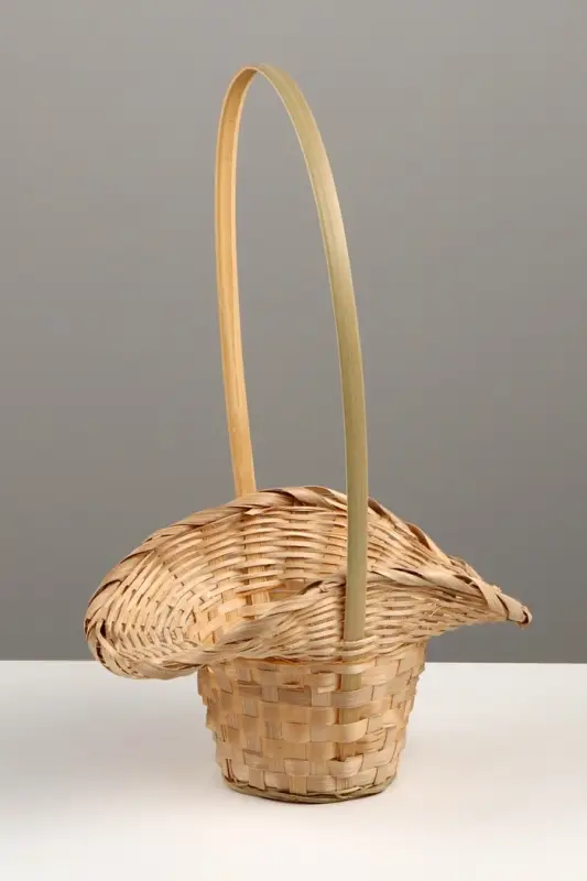 Корзина плетёная, 21&times;18&times;14 см, ручка h=15 см, бамбук, натуральный цвет