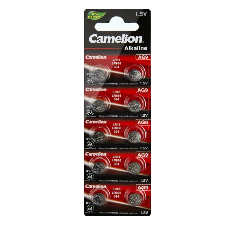 Батарейка Camelion G9/LR936/LR45/394A/194 BL10 Alkaline 1.5V (10/100/3600) Батарейка Camelion G9/LR936/LR45/394A/194 BL10 Alkaline 1.5V (10/100/3600)
