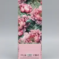 Пакет ламинированный под бутылку &laquo;Пионы&raquo;, 13&times;36&times;10 см