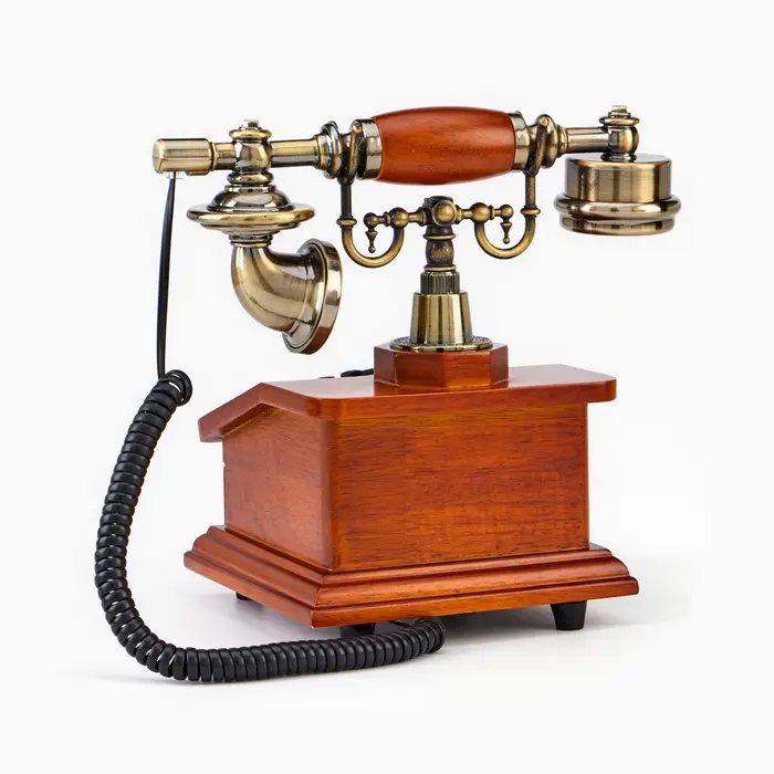 Ретро-телефон &laquo;Строгий&raquo;, шкатулка, 17&times;17&times;26 см, дерево