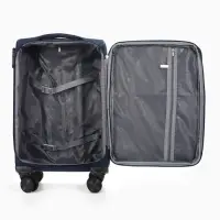 Чемодан на колёсах TEXTURA, кодовый замок, с увеличением, 36&times;25&times;58 см, 20", синий