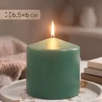 Свеча цилиндр 6&times;6.5 см, зелёный