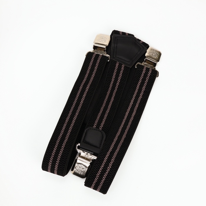 Подтяжки взрослые, ширина 3,8 см, цвет чёрный/бежевый Подтяжки взрослые, ширина 3,8 см, цвет чёрный/бежевый