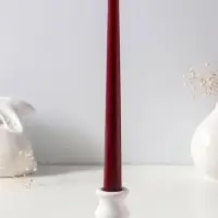 Набор свечей античных 25 см, 2 шт., 58 г, 7 ч, бордовый