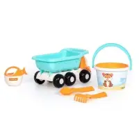 Набор игрушек для песочницы &laquo;Сафари&raquo;, 6 предметов: самосвал, ведро, ситечко, совок, грабельки, лейка, МИКС