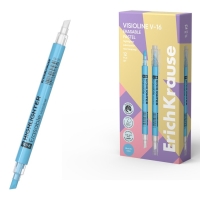 Двухсторонний маркер текстовыделитель 4 мм, ErichKrause Visioline V-16 Erasable Pastel, голубой