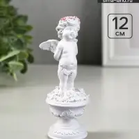Фигурка гипс &laquo;Ангел на пьедестале&raquo;, перламутр, 12&times;4.5&times;4.5 см