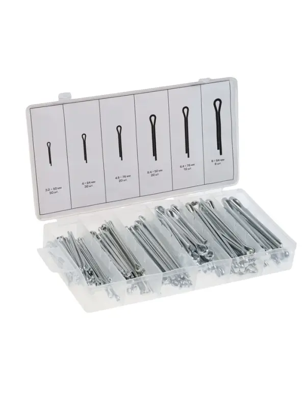 Набор шплинтов ТУНДРА krep, 144 предмета