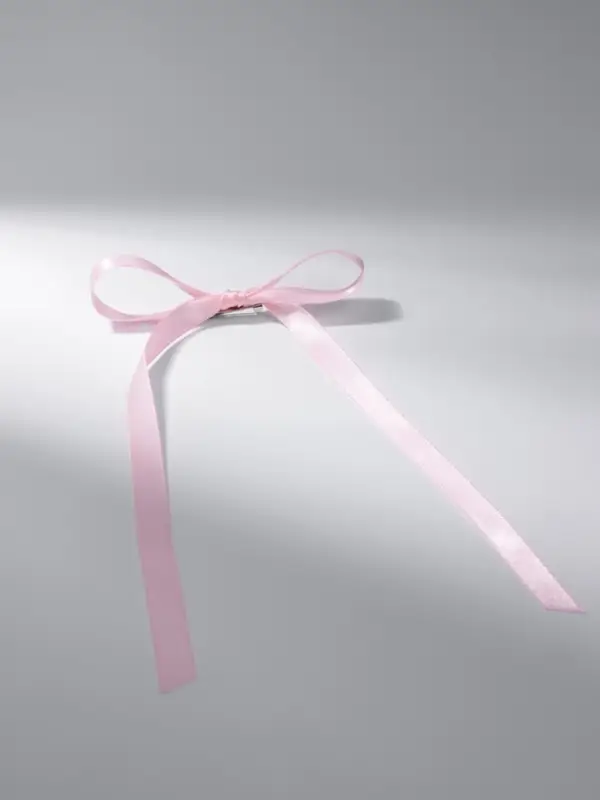 Брошь «Бантик», розовая в серебре Брошь «Бантик», розовая в серебре