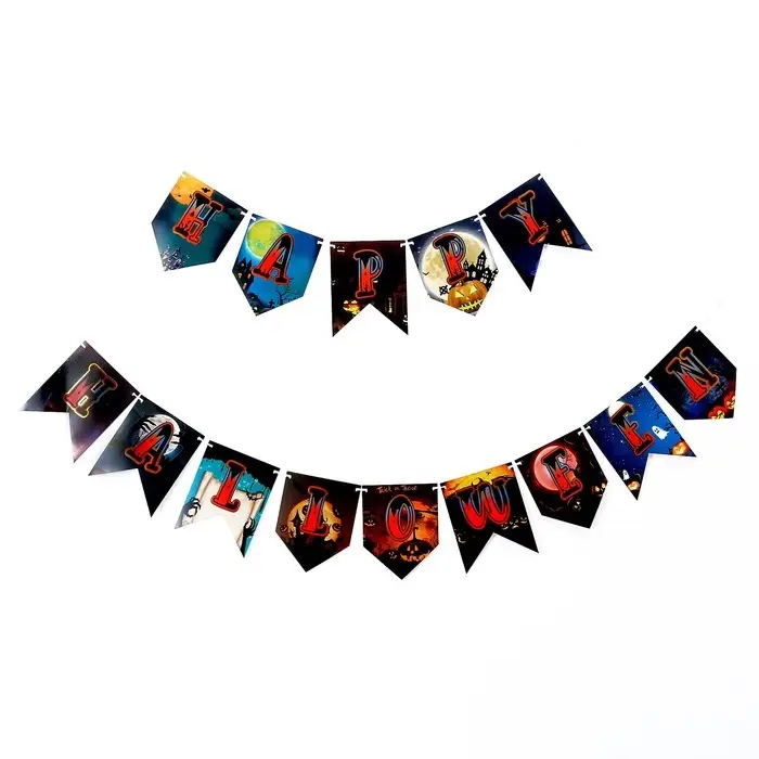 Гирлянда бумажная «Хэллоуин», 14 флажков Гирлянда бумажная «Хэллоуин», 14 флажков