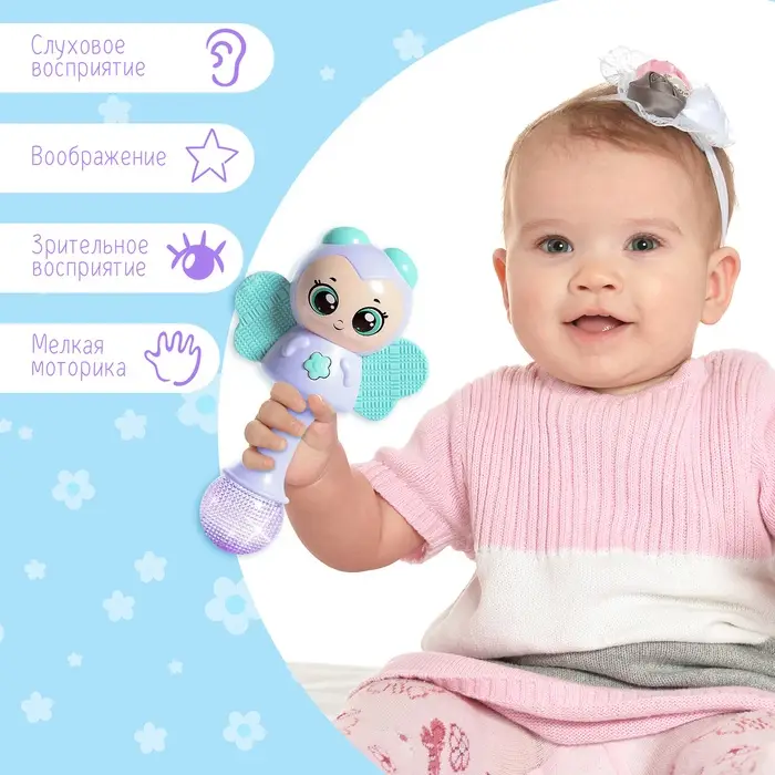 Музыкальная игрушка «Милый малыш», русская озвучка, свет, цвет фиолетовый Музыкальная игрушка «Милый малыш», русская озвучка, свет, цвет фиолетовый