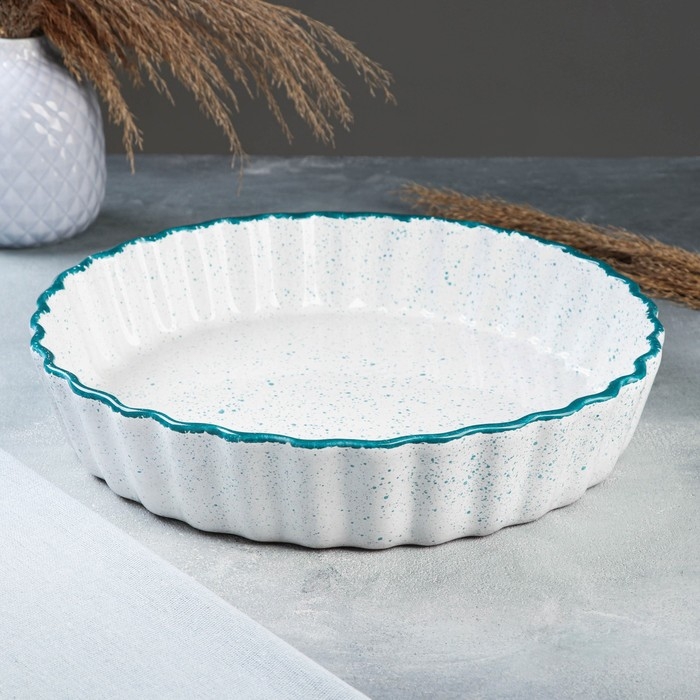 Форма для запекания Борисовская керамика «Варадеро», 2,5 мл, 28×6 см, белая