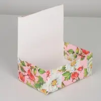 Коробка подарочная сборная, упаковка, &laquo;Цветы&raquo;, 18 х 12 х 8 см