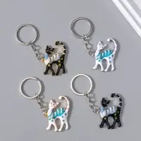 Брелок металл "Раскрашенные котики" МИКС 3,2х4х0,5 см