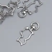 Карабин металлический &laquo;Кошка&raquo;, 42&times;17 мм / 8&times;2.2 мм, 5 шт., металл под серебро