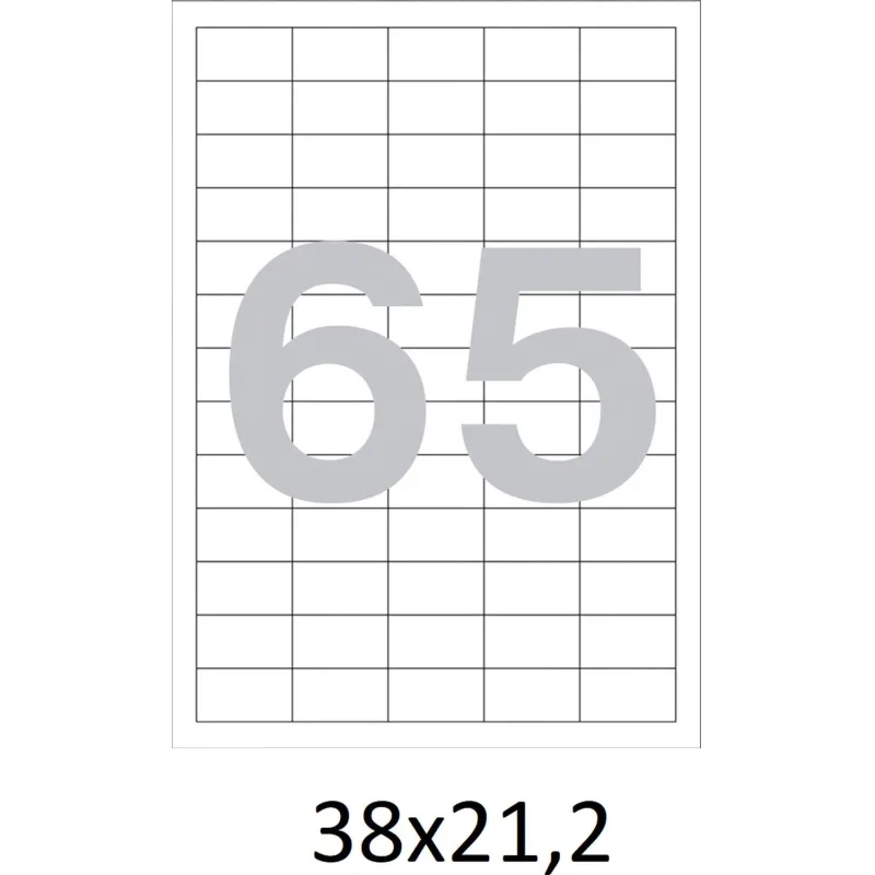 Этикетки самоклеящиеся  38х21,2 мм/65 шт. на листе А4 (100л./уп)