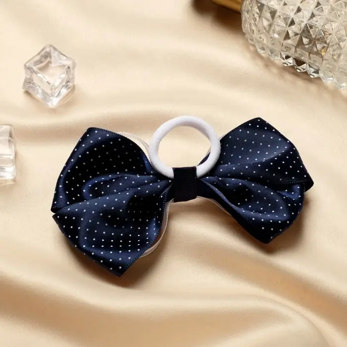 Резинка для волос «Школьница», синий с прозрачной лентой Резинка для волос «Школьница», синий с прозрачной лентой