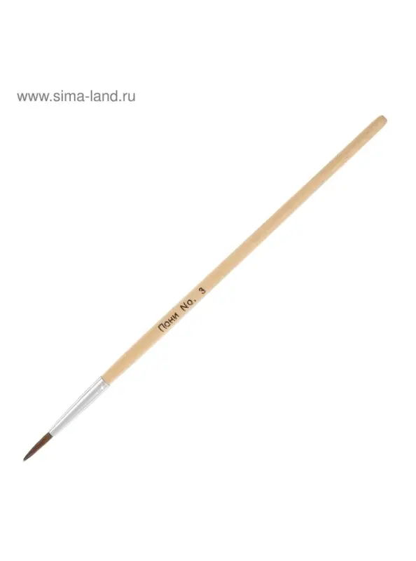 Набор кистей для рисования, пони, 5 штук: № 1, 2, 3, 4, 5, круглые, деревянная ручка, международный размер