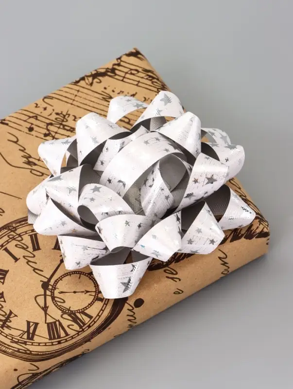 Подарочный Бант - звезда №10 &laquo;Звёзды&raquo;, для упаковки подарков, набор 6 шт., МИКС