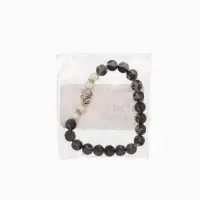 Браслет "Слоник" жемчуг, лава, длина 18 см