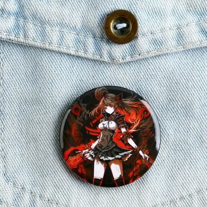 Значок металлический аниме , набор «Черно красный», d=38 мм, 4 шт. Значок металлический аниме , набор «Черно красный», d=38 мм, 4 шт.