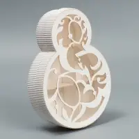 Коробка подарочная, кондитерская упаковка &laquo;8 марта&raquo; белая, 22&times;16&times;5 см