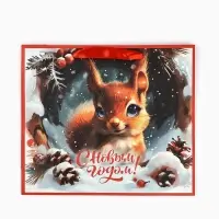 Пакет подарочный новогодний &laquo;С Новым Годом&raquo;, 30&times;9&times;25.5 см