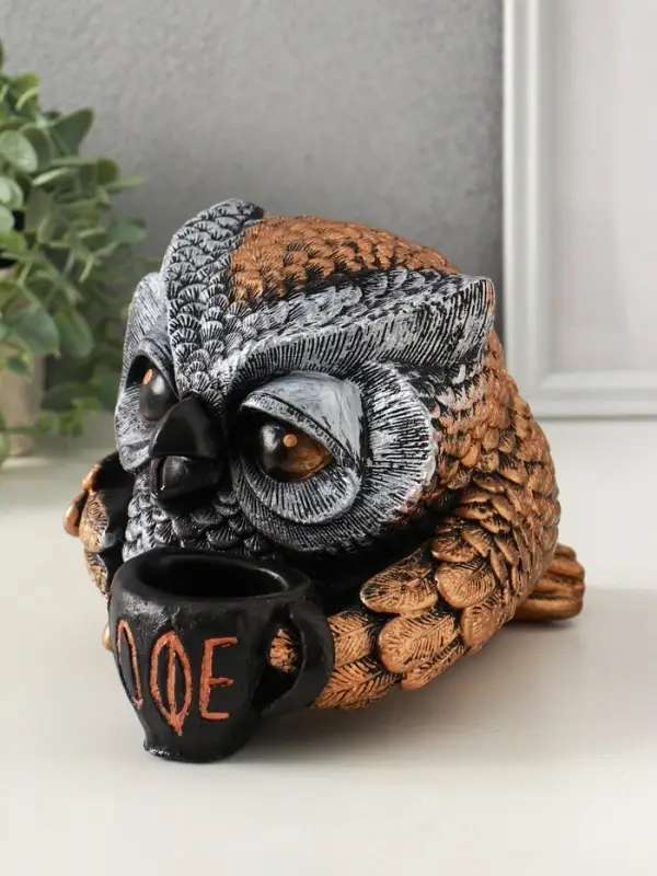 Копилка Копилка "Сова с чашкой" 15х18 см, бронза с серебром