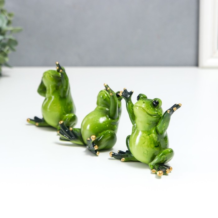 Сувенир полистоун лак Сувенир полистоун лак "Лягуха - приветствие" МИКС 8х6х8 см