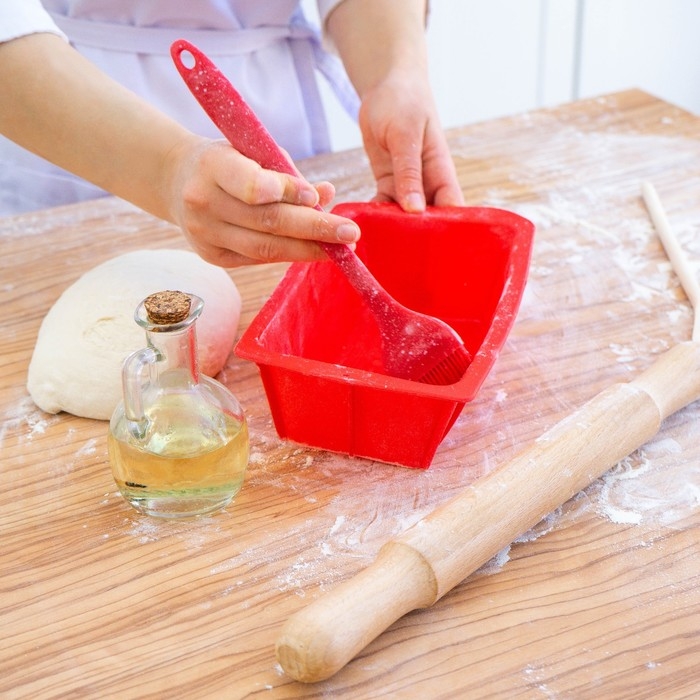 Форма для выпечки Доляна &laquo;Хлеб&raquo;, силикон, 16,5&times;8,3&times;5,3 см, внутр.размер 14,5&times;6,3&times;5,3 см, цвет красный