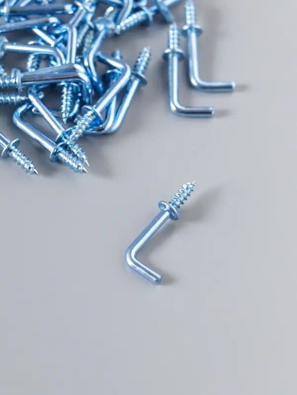 Крючок металл, набор 40 шт., серебро, 2.5&times;0.5 см, МИКС