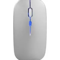 Мышь MB-2.4 беспроводная, оптическая, подсветка, 800-1600 dpi, USB, Bluetooth, серебристая