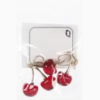 Серьги "Вишенка" блёстка, цвет бордовый в золоте