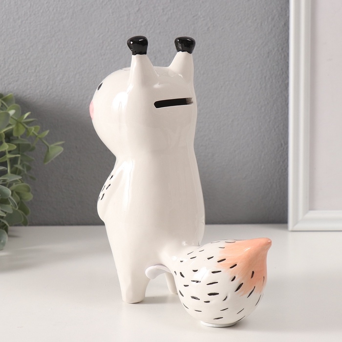 Копилка керамика  Копилка керамика "Белая белочка" 17,2х7,8х19,5 см