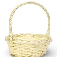 Набор корзин 3 шт ИВА 27x27x11 22x22x10 15x15x9 см ПЛЕТ ручка h=17/14/12 см  выбел