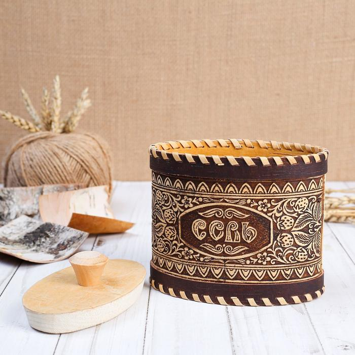 Туес «Соль», 14×8,5×15 см, береста Туес «Соль», 14×8,5×15 см, береста