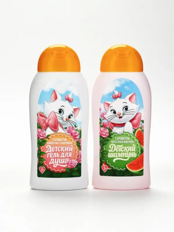 Детский гель для душа, аромат: шипучая газировка, 300 мл, Кошечка