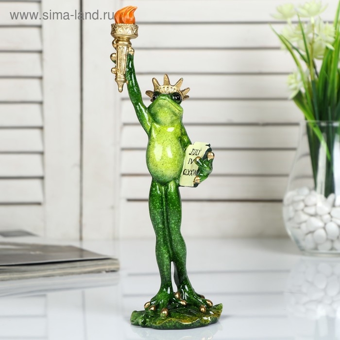 Сувенир полистоун лак Сувенир полистоун лак "Лягуха Свобода" 26х8х7 см