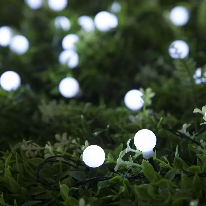 Гирлянда &laquo;Нить&raquo;, 4.5 м, уличная, с насадками &laquo;Шарик&raquo;, IP44, 30 LED, 2 режима, солнечная батарея, тёмная нить, свечение белое