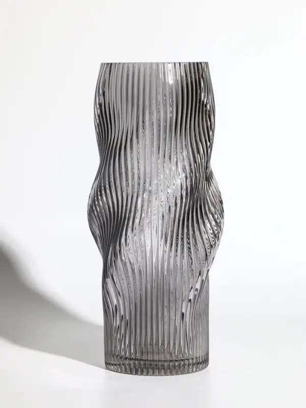 Ваза стекло настольная  Ваза стекло настольная "Венди" 29х12х10 см, серый