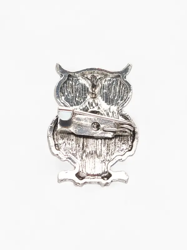 Брошь-оберег &laquo;Сова. Глаз Фатимы&raquo;, синяя в чернёном серебре