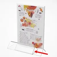 Двухсторонняя подставка А4, оргстекло 2 мм, 21&times;6.5&times;33.5 см, В ЗАЩИТНОЙ ПЛЁНКЕ