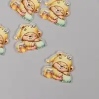 Декор для творчества акрил "Медвежонок в пижамке с баночкой мёда сладко спит" 3х3х0,2 см Декор для творчества акрил "Медвежонок в пижамке с баночкой мёда сладко спит" 3х3х0,2 см