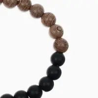 Браслет из бусин &laquo;Аметист&raquo;, d=6 см, шар №8, чёрный, коричневый